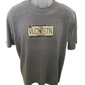 VOLCOM Stone Hawaii Aloha State License Plate Tee Shirt Men L Large